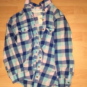 blue checkered shirt